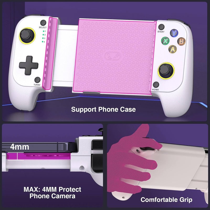 AIfasterfly Store Mobile Game Controller for iPhone/Android, Hall Effect Gaming Controller with Hall Joystick , Wireless Phone Controller, Support Phone Case, Suitable for Xbox Game Pass, Steam Link, Roblox, Call of Duty & More - Image 2